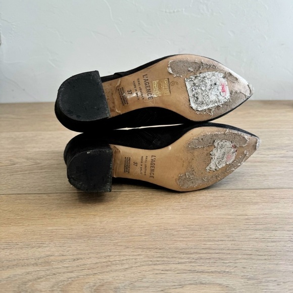 L'Agence Women Jeanne II Pointed Toe Graphite Suede Bootie Size 7 - Picture 6 of 6